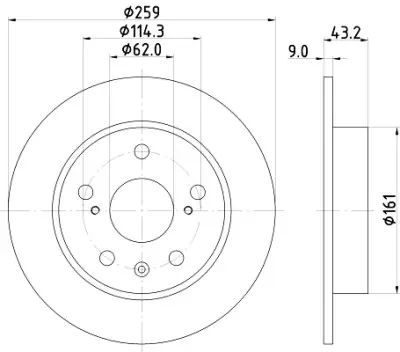 Disco de freno HELLA 8DD 355 120-531 Hecho A Mano